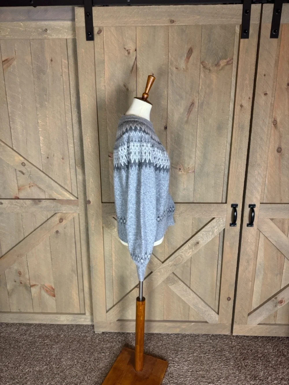 Rebecca Minkoff gray Fair Isle sweater Size Small New with tag